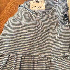 Short Sleeve Blue and White stripper top